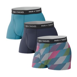 Pair of Thieves Super Fit Underwear for Men, 3 Pack Trunk, Parallelogram Universe, Medium
