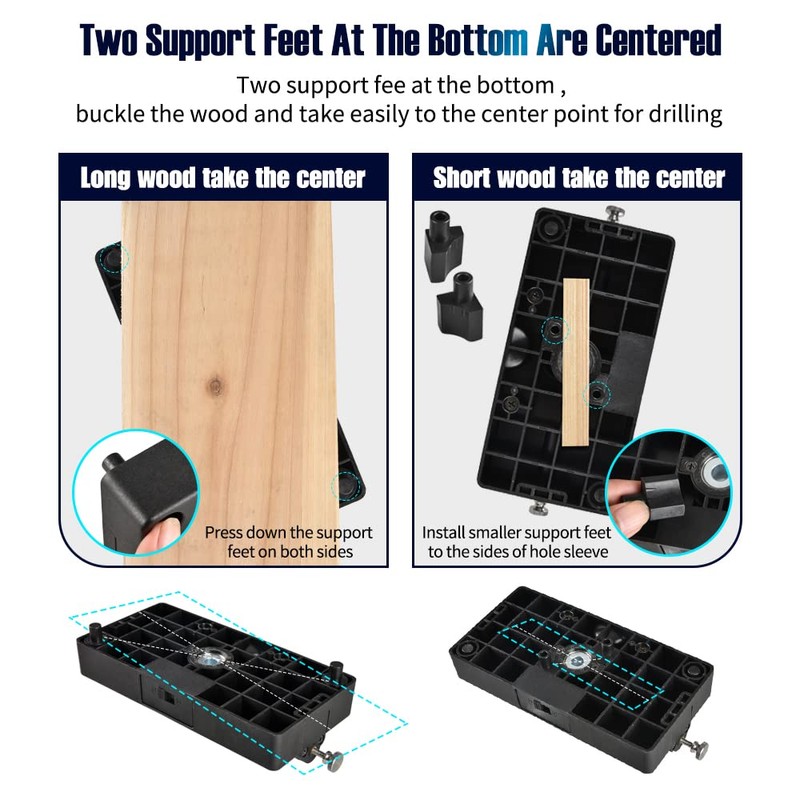 Self Centering Dowel Jig Kit-6/8/10/12mm Wood Dowel Hole Drill Guide
