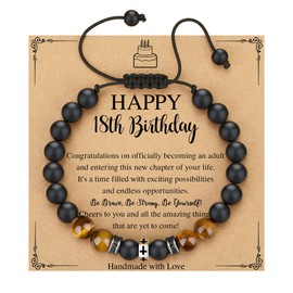 TONY & SANDY 18th Birthday Decorations Gifts for Boys, Adjustable Bracelet for Men, Cool Gifts for 18 Year Old Boy Birthday Jewelry Presents for Him Son Grandson Nephew Brother Male Happy