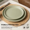 12-Piece Green-Stone Microwave & Dishwasher Safe Stoneware Dinnerware Set Non-Toxic