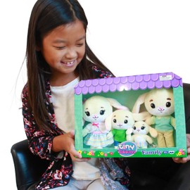Tiny Tukkins 4 Piece Family Pack- Bunny Family- Super Soft Little Plush Characters, perfect for little hands- Kid-Friendly, Materials