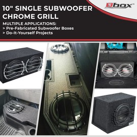 Bbox S-10G 10" Universal Chrome Subwoofer Grill, Pair