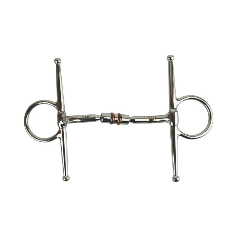 AK Full Cheek Rotary Double Cooper Roller Snaffle Horse Bit