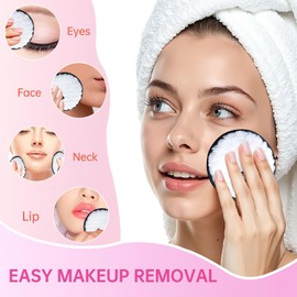 LuxoCare Wiederverwendbare Abschminkpads 3er Set - Sanfte Mikrofaser Gesichtsreinigungstücher Mit einem Haarband für Make-Up-Entferner,Sanfte Gesichtsreinigung für Sensitive Haut