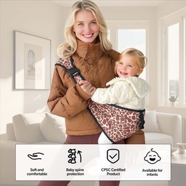 JOYNCLEON Baby Sling Carrier Toddler Carrier Boys Girls Newborn to Toddler Safety Adjustable Non-Slip Baby Half Wrapped Sling Baby Carrier - Leopard