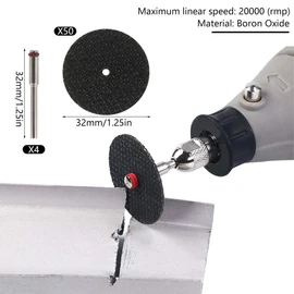 54 Pcs Abrasive Cutting Tool Accessory Reinforced Fiberglass 1 1/4 inch Cut Off Wheels Abrasive Cutting Tool Disc with 4 Mandrels Included Rotary Discs Compatible With Dremel Cutting Rotary Tool Accessory