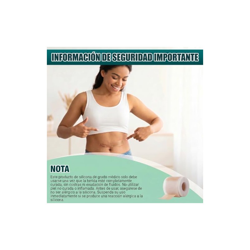 Cinta de Silicona para Cicatrices Grado Médico Rollo 1.5 m,