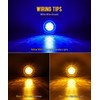 Partsam 2Pcs Watermelon Lights Dual Color Amber Blue LED Marker