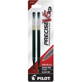 Pilot Precise V5 RT Rolling Ball Liquid Ink Refills, 0.5mm Extra Fine, 3 Packs - 77273 Black