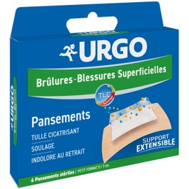 Urgo Superficial Burns and Wounds Small Sized Bandages x6