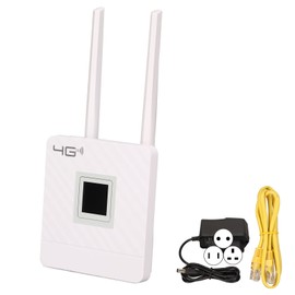 4G LTE CPE Router 150Mbps DC 12V 1A 50 to 60Hz RJ45 Interface 4G Wireless Router with 1.44in Smart LCD Display AC 110‑240V US Plug