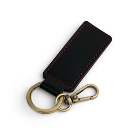 Tukellen Leather Car Keychain, Universal Key Fob Keychain, Leather Key Chain Holder for Men and Women, Gift for Birthday, Keyfob, Best Gift(Black(Red line))