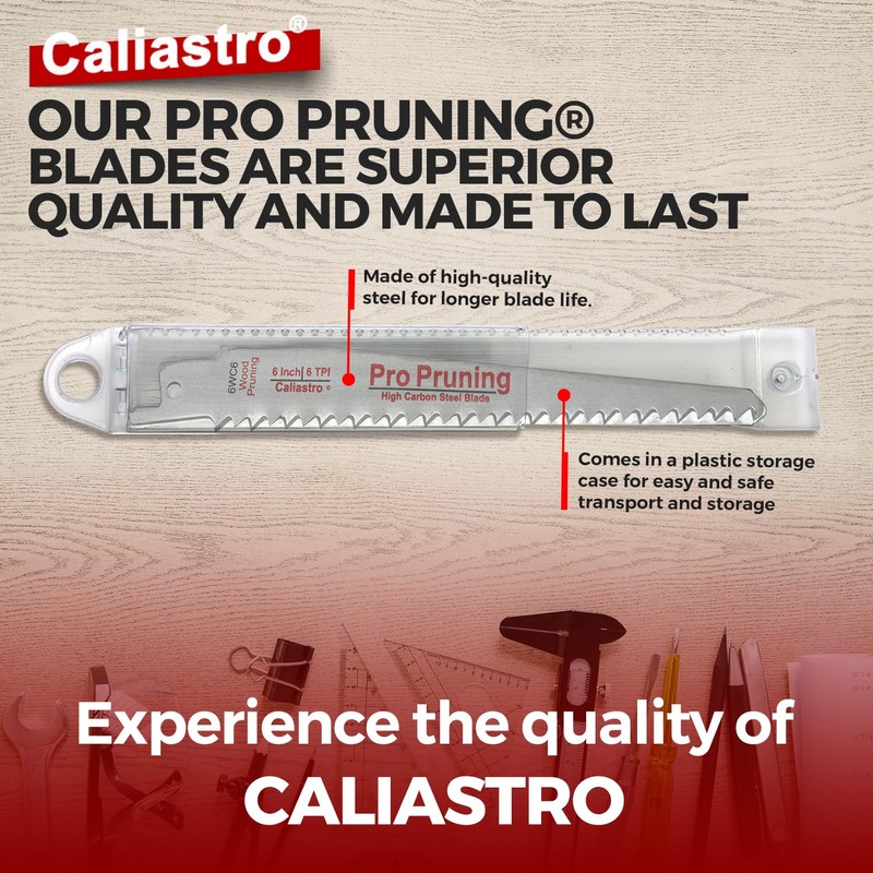Caliastro 6-Inch Wood Cutting & Pruning Saw Blades for Reciprocating/Sawzall