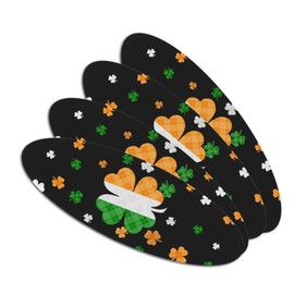 St. Patrick's Day Irish Flag Shamrock Double-Sided Oval Nail File Emery Board Set 4 Pack