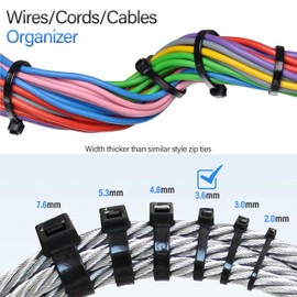 AVERZELLA Black Zip Ties 6 inch 500 Pack 40 Lbs, Small Zip Ties UV Rated Self-locking Zipties, Plastic Wire Ties Cable Tie for Wires Cables Cords Garden Plants PC Crafts (Black)