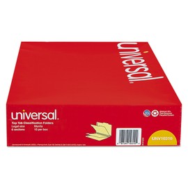 Universal Manila Classification Folders, Legal, Six-Section, 15/Box (10310)