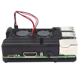 Raspberry Pi 3B Aluminum Aolly Case, Raspberry Pi 3 Model B+ Passive Cooling Case with Dual Cooling Fan