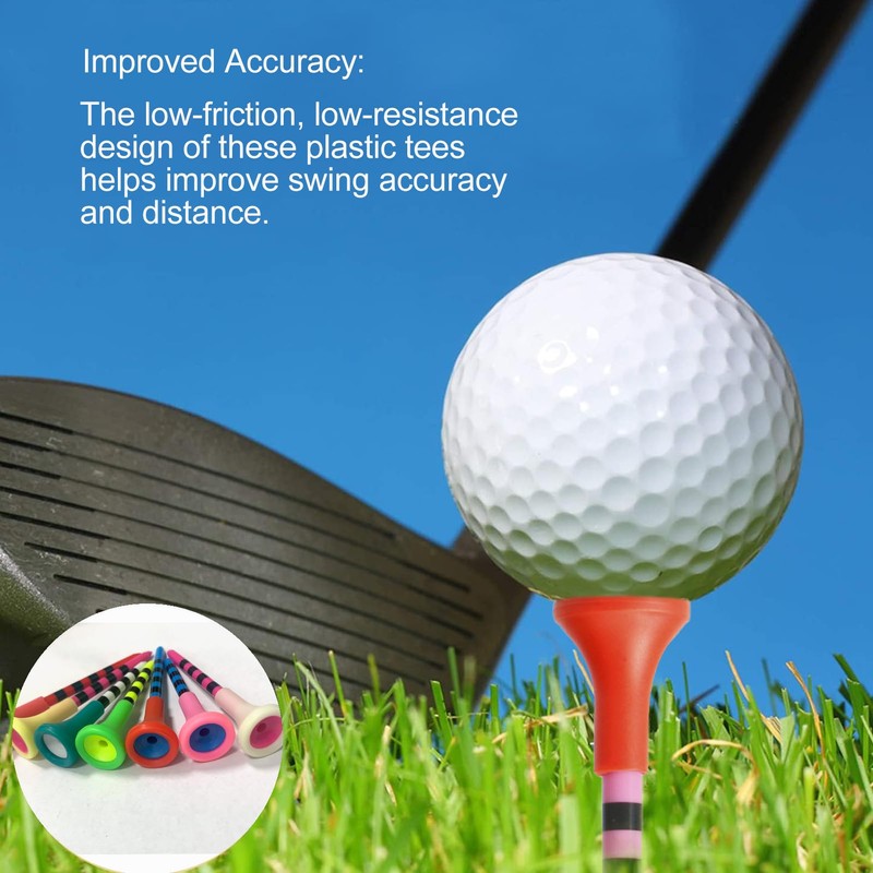 Professional Plastic Golf Tees, 50 Pack, 2 Sizes (3-1/4Inch ，2-3/4Inch),