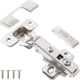 TOUCH FRAMELESS 3/4" Overlay Cabinet Door Hinge Concealed Euro Full Overlay H-Quality - Screw-on, 20 Pairs (40 Pcs)