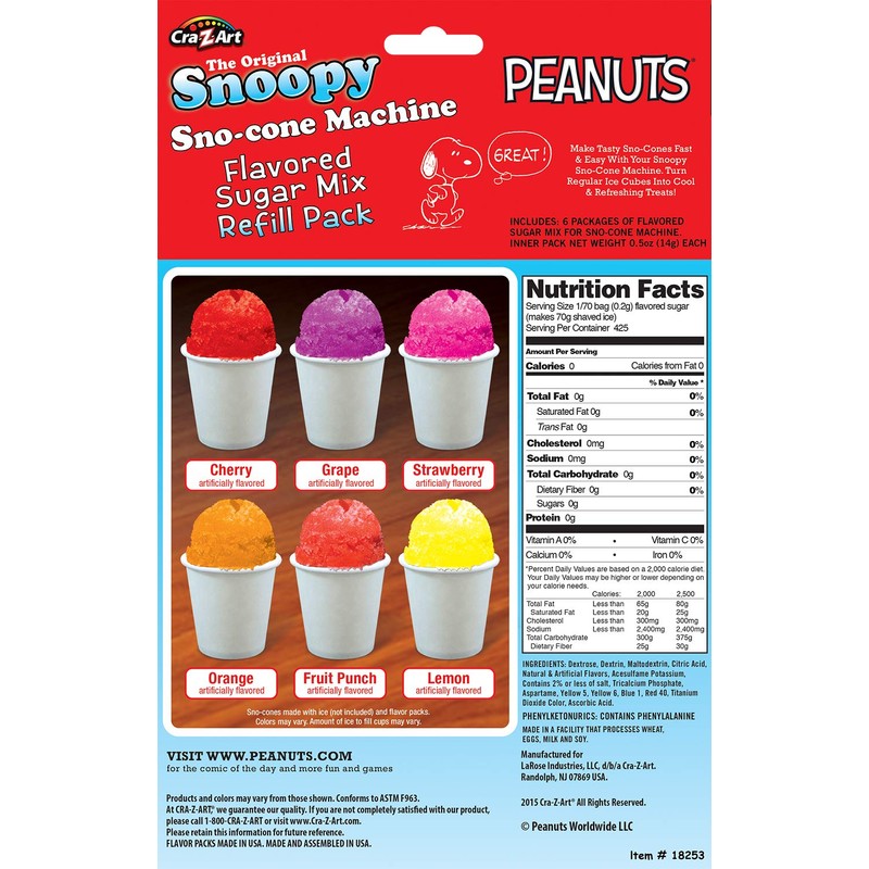 Snoopy Snow Cone Maker Refill 3 oz