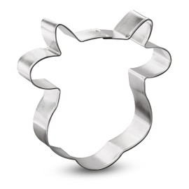Cow Face Cookie Cutter - Made in the USA – Foose Cookie Cutters Tin Plated Steel Cow Face Cookie Mold (4.25 Inch)