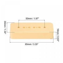 sourcing map Guitar Pickup Cover 50mm Pole P90 Double Coil Pickup Plastic Closed Shell for Electric Guitar Cream 2 Pack