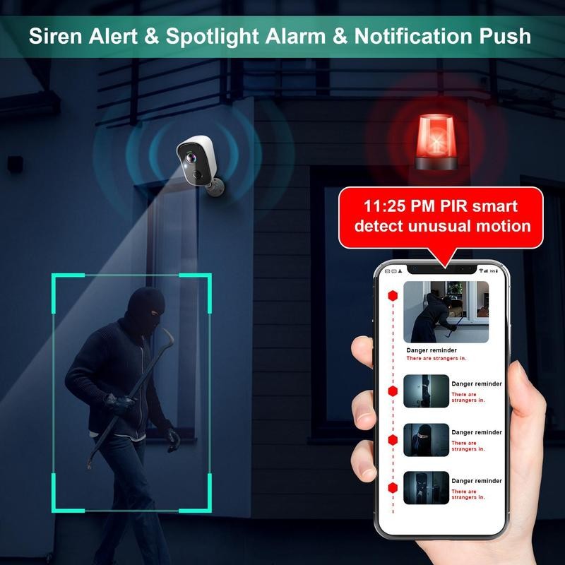 Vision Well wireless camera, rechargeable, waterproof, 1080P HD, real-time video,