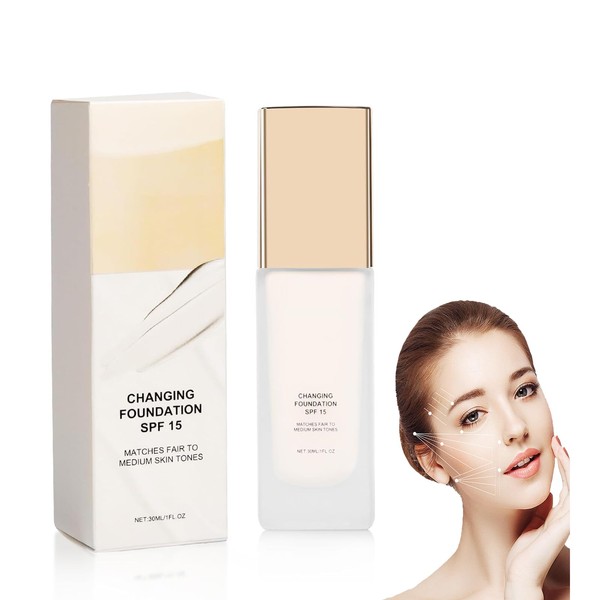 Foundation Color Changing,Farbwechselnde Foundation für reife Haut, Feuchtigkeitsspendende Foundation Make