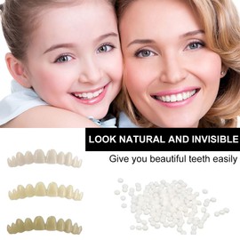 Falsche Zähne Veneers,Zähne zum Aufstecken,Prothesen Zähne Kosmetische Veneers Zähne Set,Furniere Zähne Kosmetische Zahnabdeckung Gefälschte,Zähne Provisorische Zahnprothese Künstliche,2 Stück