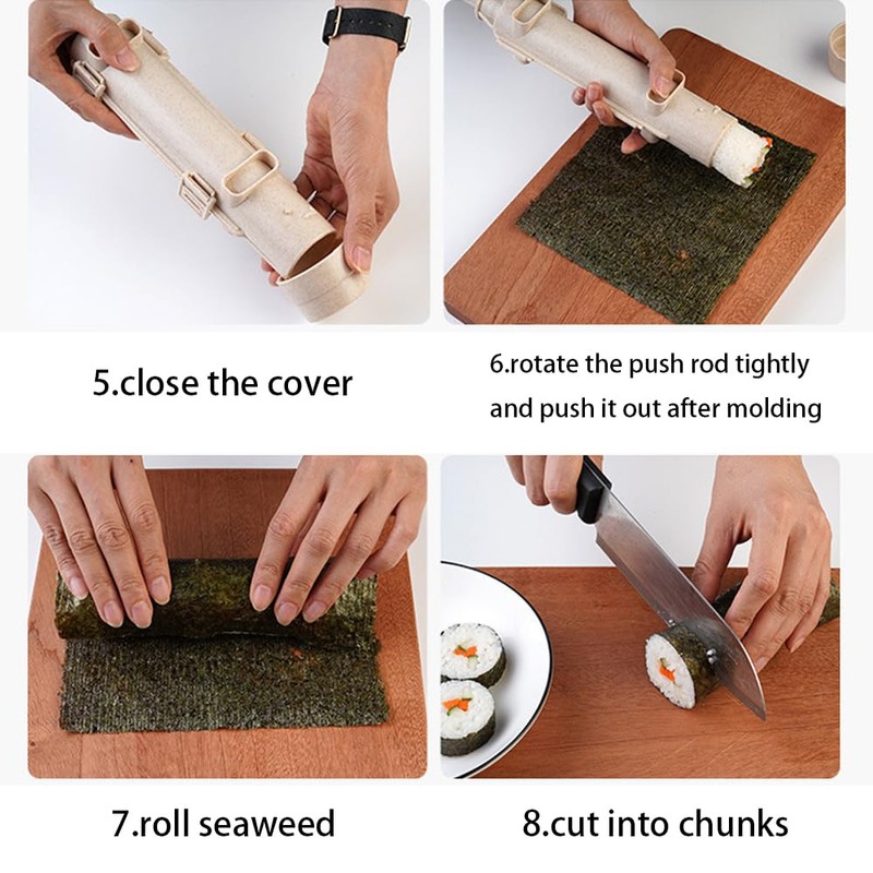 3 in 1 Sushi Making Kit,Sushi Bazooka with Sushi Rolling