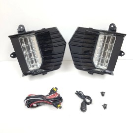 Mechanic Force Front Built-in LED Fog Light Kit Fit 2021-2023 GMC Yukon Wire Bezel Switch Relay