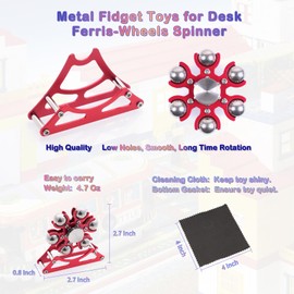 Desk-Fidget-Toys for Ferris-Wheels-Spinner: Metal Kinetic-Spinner 4mins, Cool-Gadgets for Kid Children Teen Adult EDC-Toy, ADHD Tools Cool-Stuff Stress Relief Gift for Office Home School Christmas