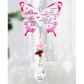 PRSTENLY Grandma Gift, Butterfly Crystal Sun Catcher Gifts for Grandma, Best Grandma Gift Birthday Christmas Valentine's Day Easter Mother's Day from Grandson