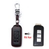 Happyit Leather Car Key Cover Cases Car keychain for Mitsubishi