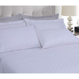 Threadmill Cotton Twin Sheet Set | 100% Cotton Sheets for Twin Size Bed | Damask Jacquard Sateen Twin Bed Sheets Set with 16” Deep Pocket | Soft Breathable 3-Piece Cooling Sheet Set | White