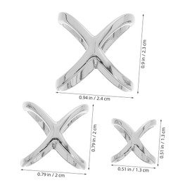 Operitacx 3pcs Adjustable X Shaped Scarf Ring Buckles Brooch Clips for Shawls T Shirts and Neck Scarves Fashionable Accessories with 12mm 18mm and 21mm Inner Diameters