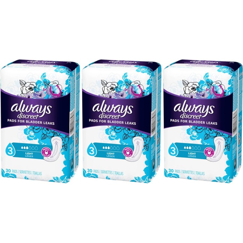 Always Discreet Incontinence Liners for Women, Ultra Thin, Regular Length