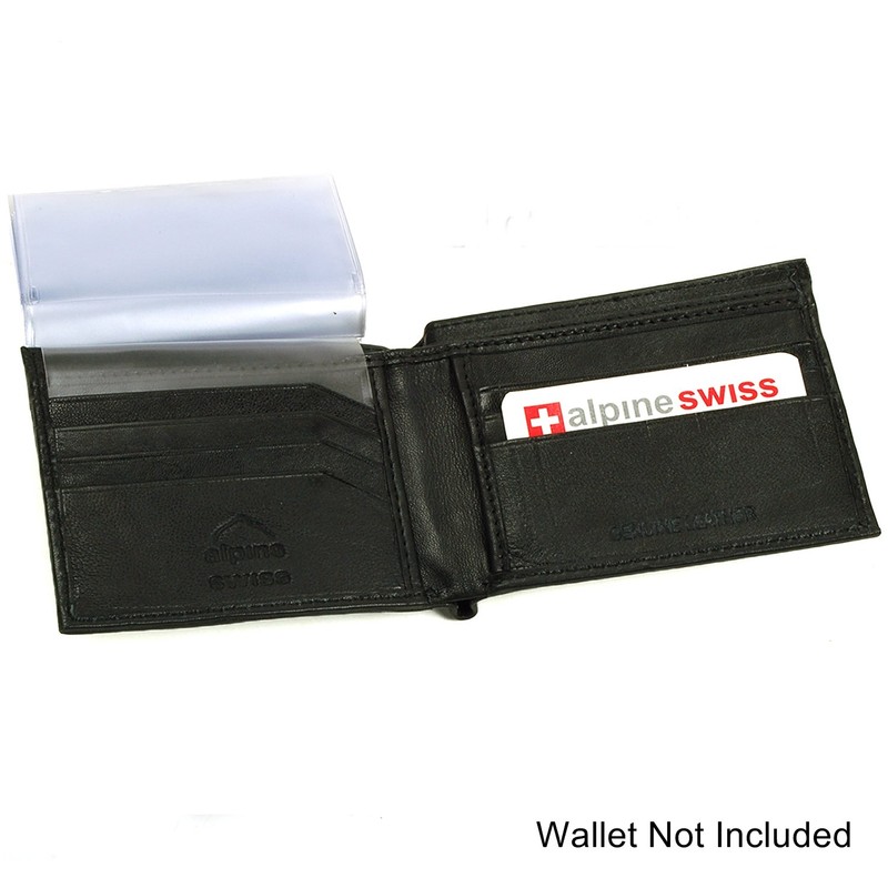 Alpine Swiss SET OF 2 Clear Plastic Wallet Inserts 12