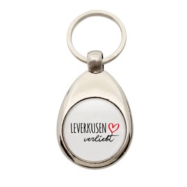 huuraa Keyring Leverkusen in Love Pendant with Name of Your Favourite City in North Rhine-Westphalia Gift Idea for Friends and Family, metal