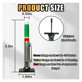 Car Tire Tread Depth Gauge, Tire Tread Gauge Color Coded, Professional Tire Thread Depth Meter Tool in 32nds, Suitable for Most Car Models (1 PCS)