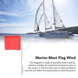 AOWINHIT Stainless Steel Marine Mast Flag Wind Indicator, Sailboat Yacht Mast Mount Red Boat Flag for Monotype Sailing (140x120mm / 5.51x4.72 in),Boat/Yacht Parts