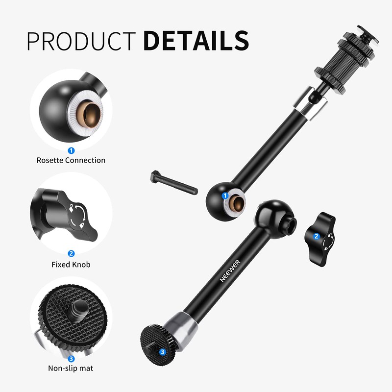 NEEWER Improved Super Clamp and 11 Inch Magic Arm Compatible