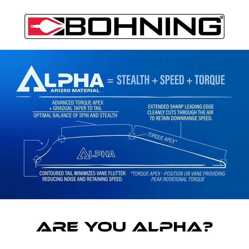 Bohning Alpha AR 1250 Vane, 2.8", Neon Orange, 36pk