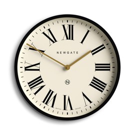 NEWGATE® Universal Wall Clock Wall Clocks | Round Clock | Kitchen Clock | Clocks for Living Room | Office Clock | Statement Clock | Deep Straight Cut case | Marker dial (Black)