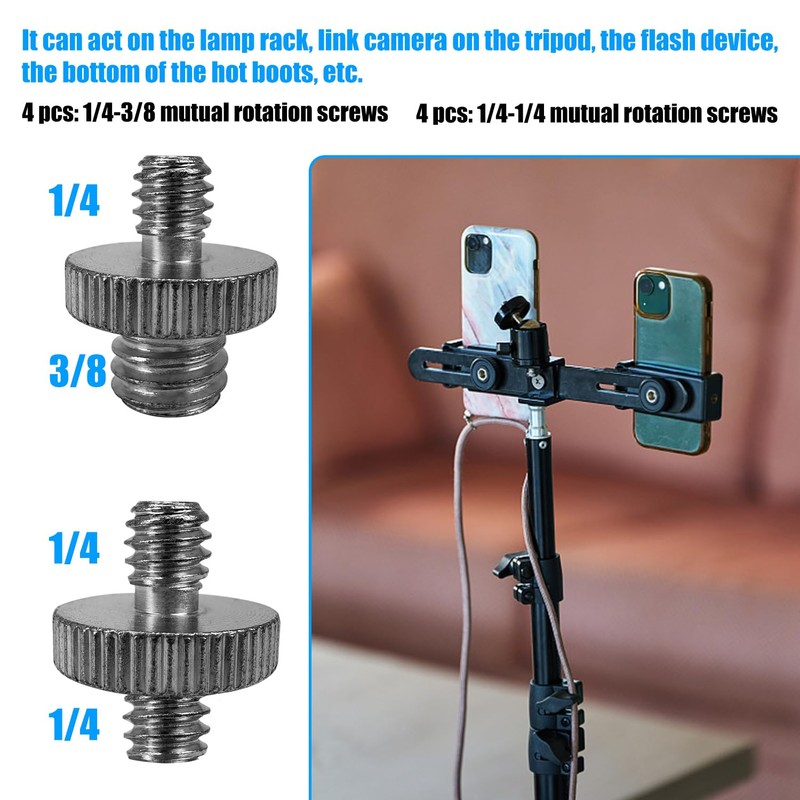 20 Pcs Camera Screw 1/4 to 3/8 Adapter Thread Adapter