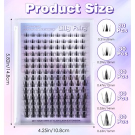 140Pcs Cluster Wimpern, Lashes Cluster 8-16mm Fairy Lashes Manga Style mit Sekunden-Haftung, Falsche Wimpern & Wimpernverlängerung