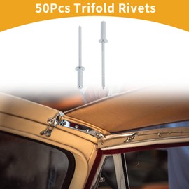 Partuto 50 Pcs Dome Head Closed Sealing Rivets 3.2mm Grip Diameter 12mm Grip Length 6mm Iron Iron Silver Tone