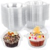 HAKACC 50PCS Cupcake Holders, Clear Cupcake Boxes with Dome Lids