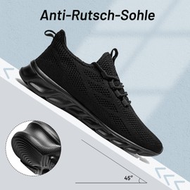 Azsdxs Men's Trainers, Sports Shoes, black