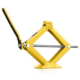 Auto Dynasty Scissor Jack, 2 Ton (4409 LBS) Portable Car Lift Jack, Quick Lift Car Tire Changing Kit with Extended Ratchet Wrench for SUV MPV Auto, Yellow